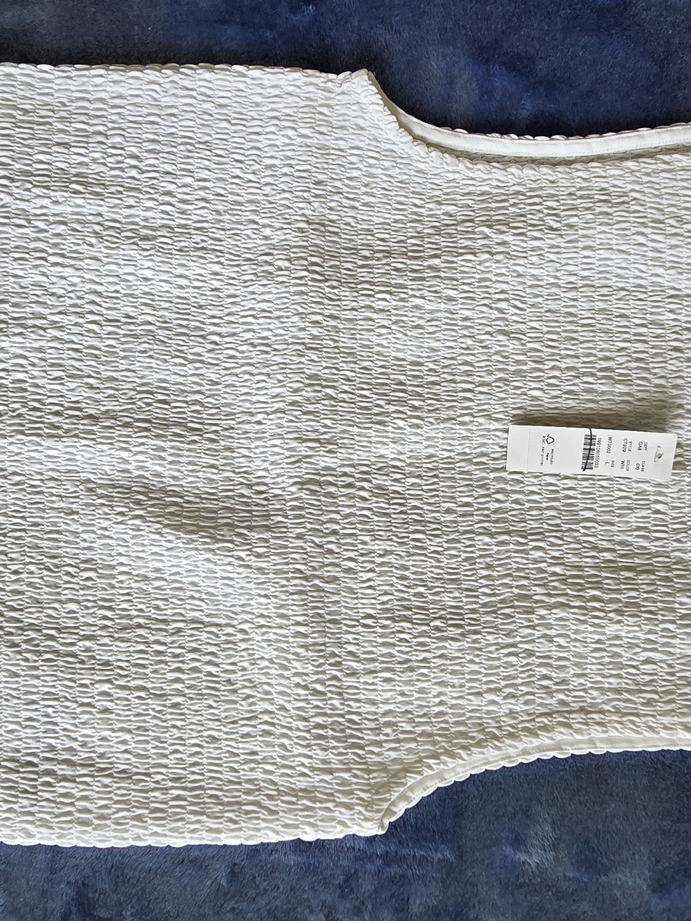 NWT J.Crew Smocked Shell Tank Top White Size Large L CT929